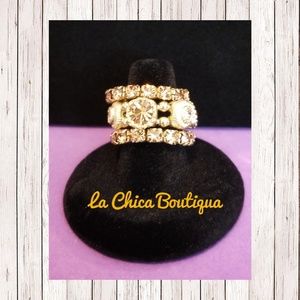 Crystal Mix 3 Stretch Ring Set